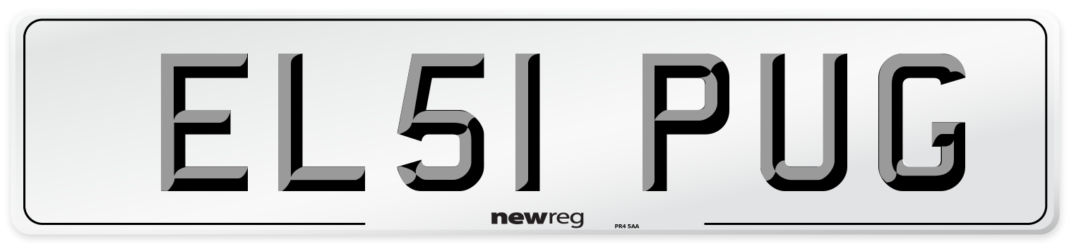 EL51 PUG Number Plate from New Reg